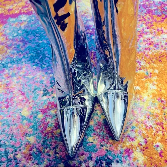 New Arqa  Metallic  High Boots Stiletto