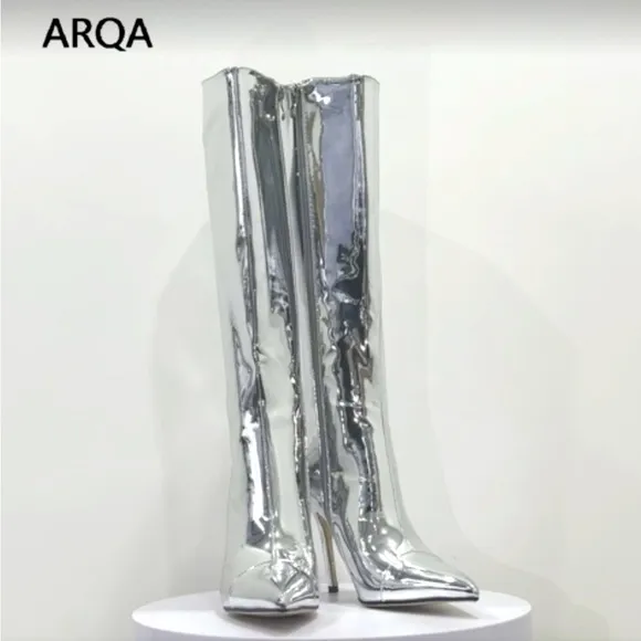 New Arqa  Metallic  High Boots Stiletto