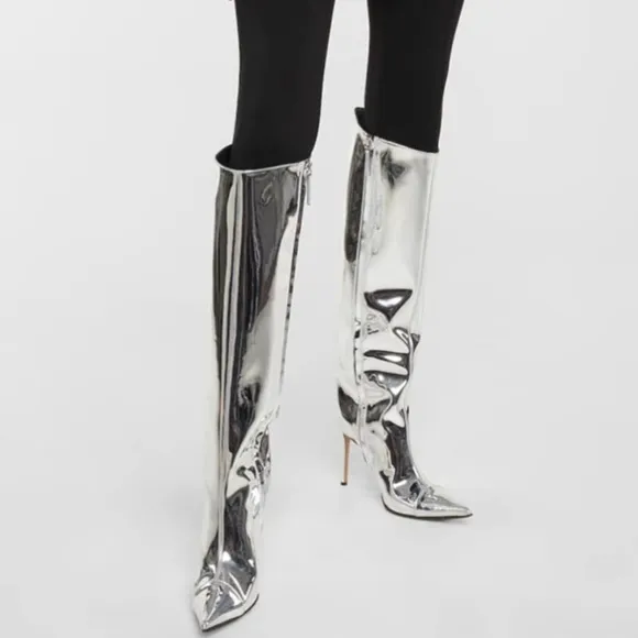 New Arqa  Metallic  High Boots Stiletto