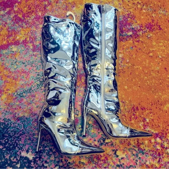 New Arqa  Metallic  High Boots Stiletto