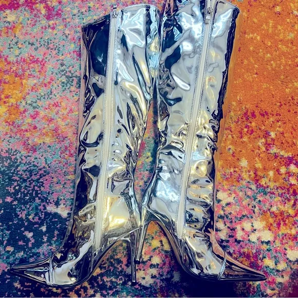 New Arqa  Metallic  High Boots Stiletto