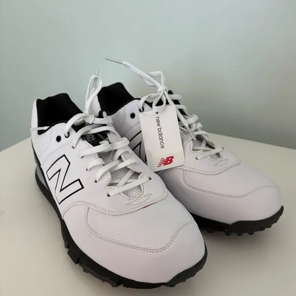 New Balance Golf shoes 574 with spikes White and Black size 11.5 2E NWT