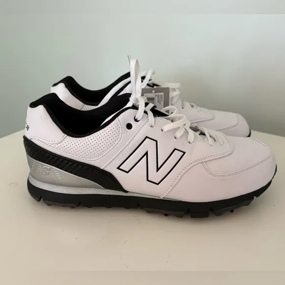 New Balance Golf shoes 574 with spikes White and Black size 11.5 2E NWT