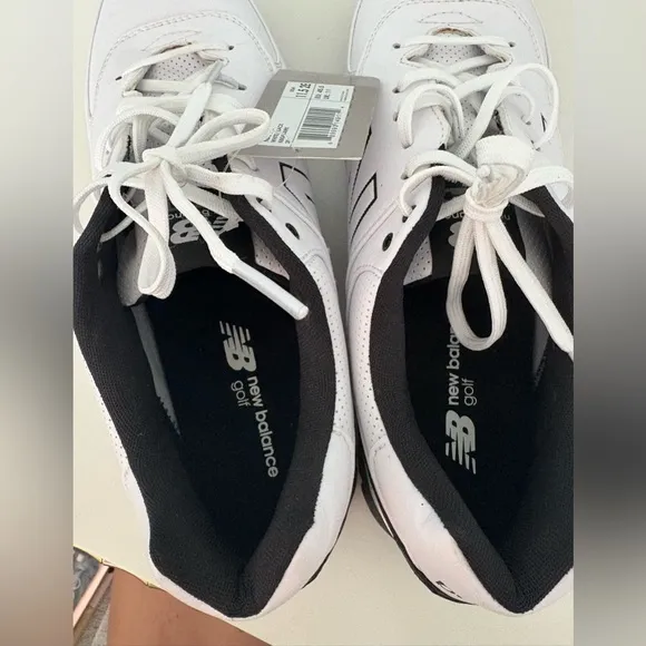 New Balance Golf shoes 574 with spikes White and Black size 11.5 2E NWT