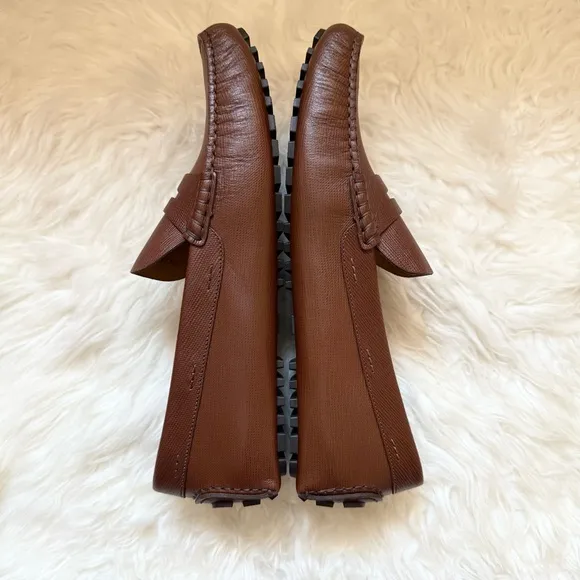 New! BOSS Hugo Boss Logo Noel Grained Leather Moccasins Loafers Driver Shoes
