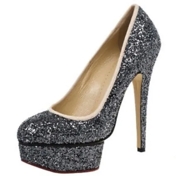 NEW CHARLOTTE OLYMPIA PRISCILLA PUMP Glitter Shoe
