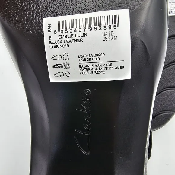 NEW Clarks Collection Emslie Lulin Pumps, Black Leather, Women's 9.5M