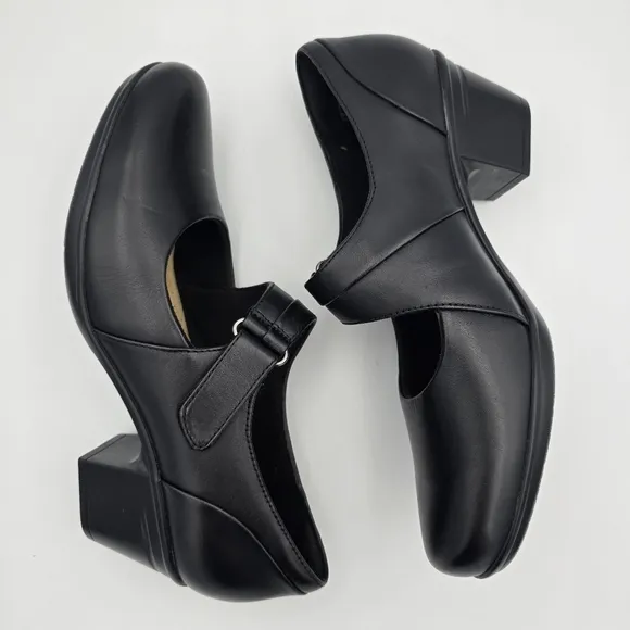 NEW Clarks Collection Emslie Lulin Pumps, Black Leather, Women's 9.5M