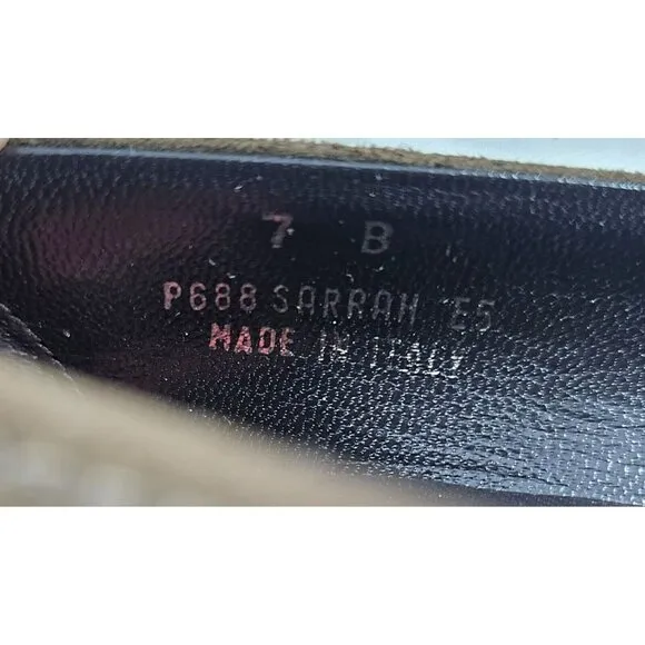 NEW COACH Brown  Flint,Sarrah Kidsuede, Pointed Toe Gold Buckle  ITALY  Size 7
