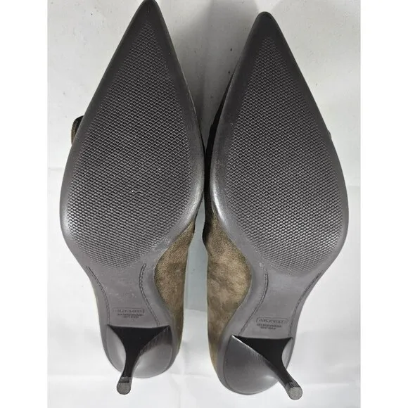 NEW COACH Brown  Flint,Sarrah Kidsuede, Pointed Toe Gold Buckle  ITALY  Size 7