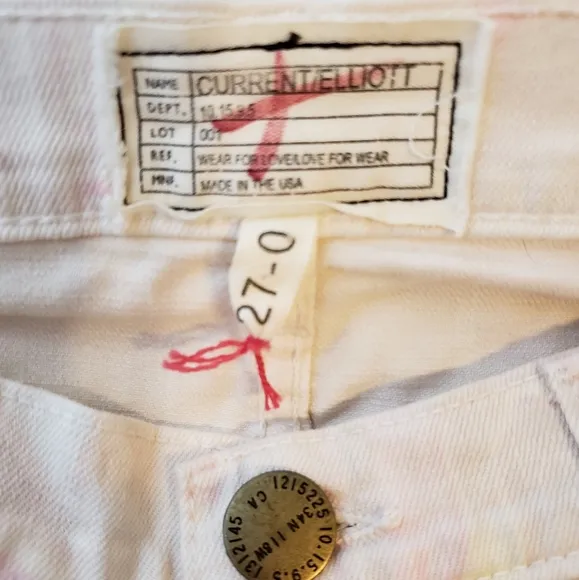 NEW Current Elliott Marble Taffy Cigarette Jeans Skinny Stiletto Ankle Summer