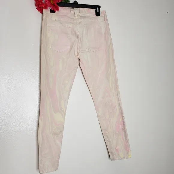 NEW Current Elliott Marble Taffy Cigarette Jeans Skinny Stiletto Ankle Summer