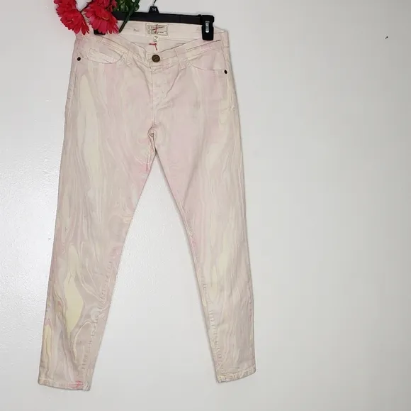 NEW Current Elliott Marble Taffy Cigarette Jeans Skinny Stiletto Ankle Summer