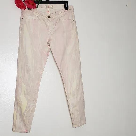 NEW Current Elliott Marble Taffy Cigarette Jeans Skinny Stiletto Ankle Summer