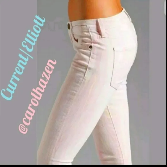 NEW Current Elliott Marble Taffy Cigarette Jeans Skinny Stiletto Ankle Summer