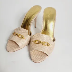 NEW Donna Karan New York Senna Sand Mule Stiletto Size 7 -DESIGNER $150 Retail