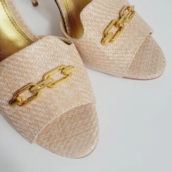 NEW Donna Karan New York Senna Sand Mule Stiletto Size 7 -DESIGNER $150 Retail