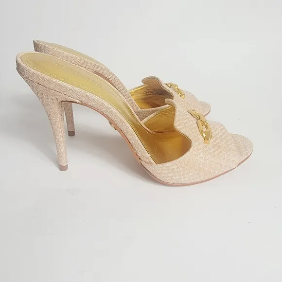 NEW Donna Karan New York Senna Sand Mule Stiletto Size 7 -DESIGNER $150 Retail