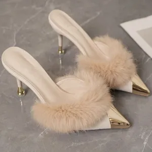 NEW - Elegant Cream and Gold Women's Heels