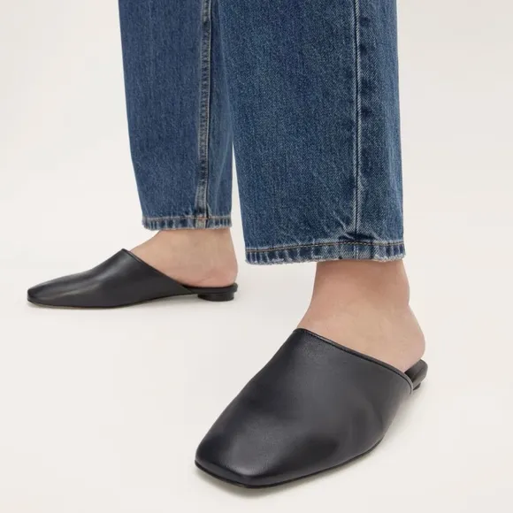 NEW Everlane Black Leather Day Mule in Size 8.5