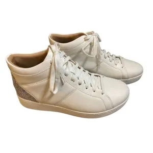 New FitFlop Womens White‎ Rally Glitter High Top Sneaker Sz 8
