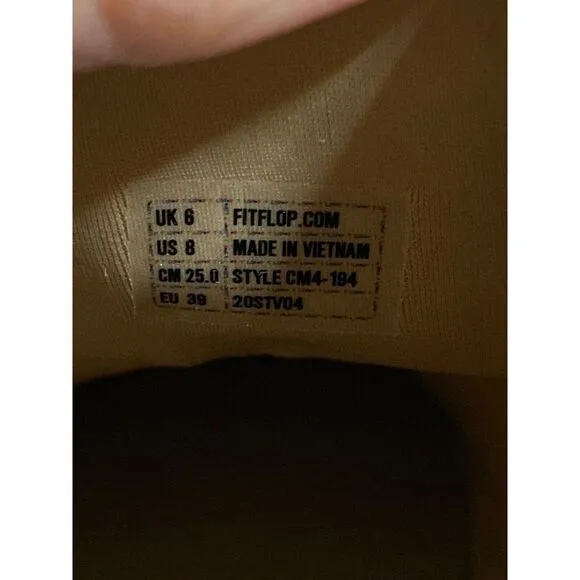New FitFlop Womens White‎ Rally Glitter High Top Sneaker Sz 8