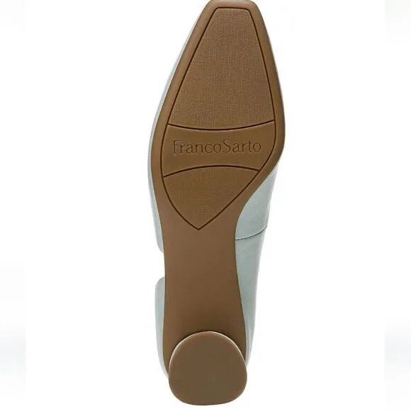 New Franco Sarto short round Heels Franco Citrus Pump Frost Leather blue size 6