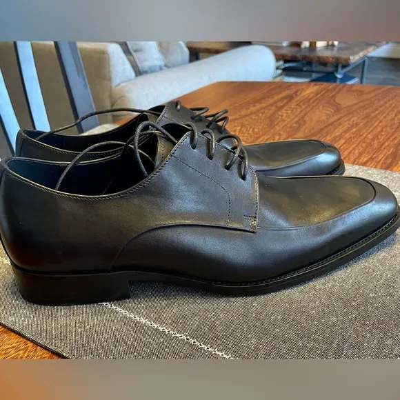 NEW GIFENNSE Mens Oxford Shoes Leather Dress Shoes for Men, Black, Size 9.5