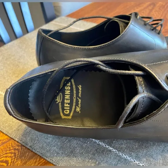 NEW GIFENNSE Mens Oxford Shoes Leather Dress Shoes for Men, Black, Size 9.5