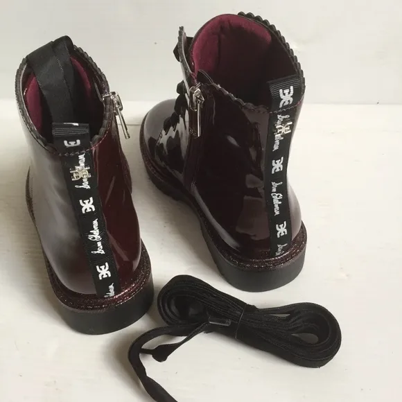 NEW ⭐ Glitter ⭐Glossy Plum Kids Girl Booties Boots ~ size 13