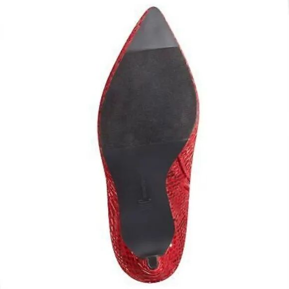 New in Box INC Sz 6.5. Rajel Red Snake Dress High Stiletto Heel Beautiful Boots