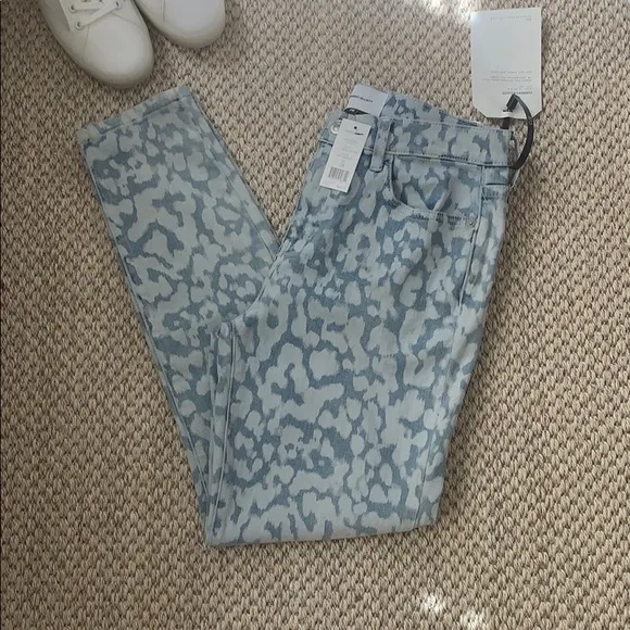 NEW Inky Leopard Current Elliott High Waist Denim