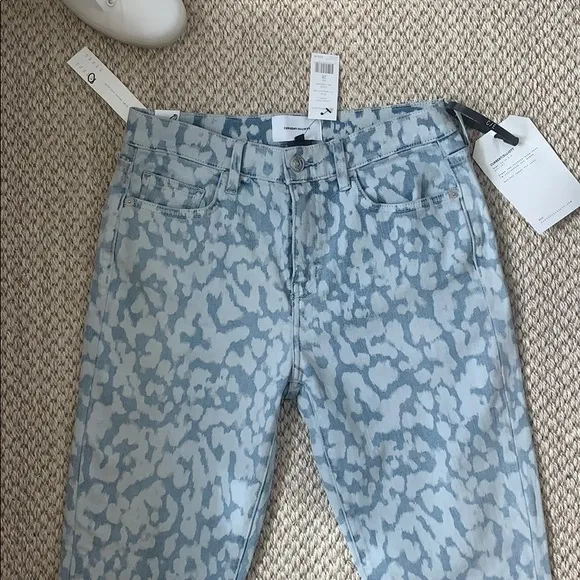 NEW Inky Leopard Current Elliott High Waist Denim