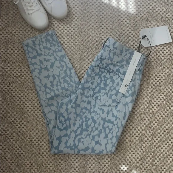 NEW Inky Leopard Current Elliott High Waist Denim