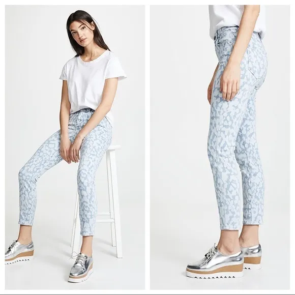 NEW Inky Leopard Current Elliott High Waist Denim