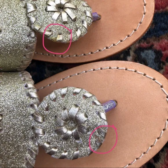 NEW Jack Rogers Sandals Champagne Glitter Size 3