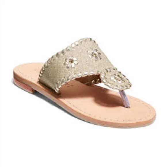NEW Jack Rogers Sandals Champagne Glitter Size 3