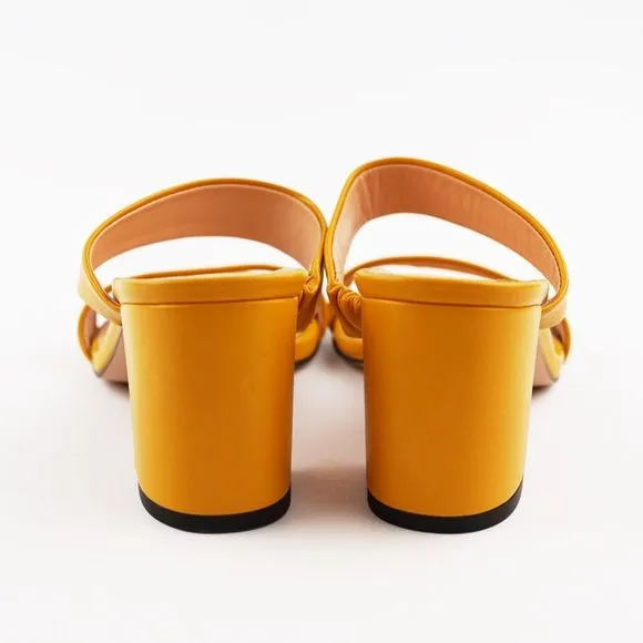 New JCREW Size 7 Lucie Double-Strap Block-Heel Sandals in Warm Marigold