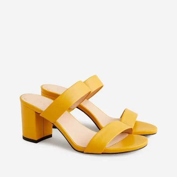 New JCREW Size 7 Lucie Double-Strap Block-Heel Sandals in Warm Marigold