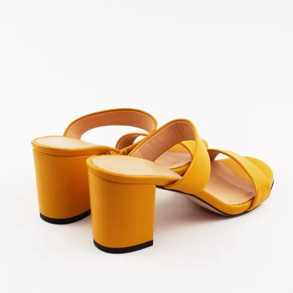 New JCREW Size 7 Lucie Double-Strap Block-Heel Sandals in Warm Marigold