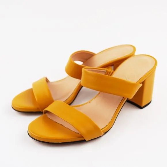 New JCREW Size 7 Lucie Double-Strap Block-Heel Sandals in Warm Marigold