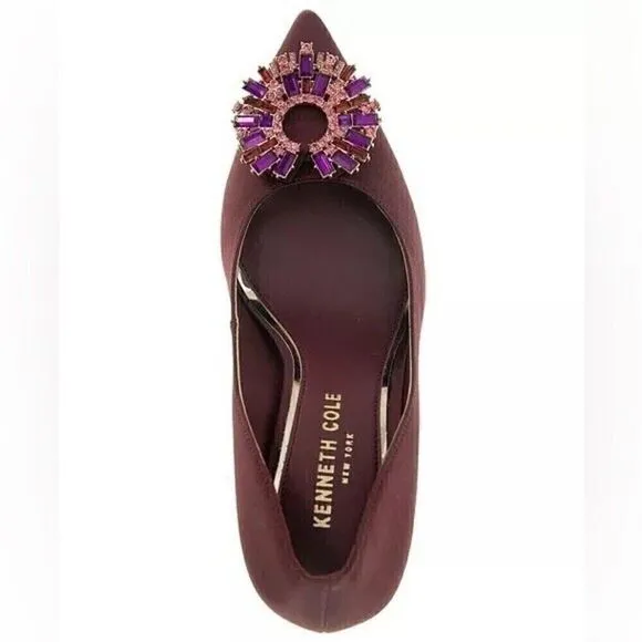 New Kenneth Cole New York Women's Romi Starburst Pump high heels wine shoes 7M