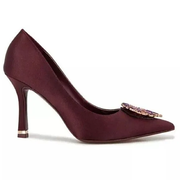 New Kenneth Cole New York Women's Romi Starburst Pump high heels wine shoes 7M