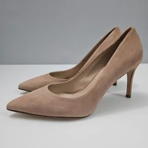 NEW L'agence Eloise Pump Stiletto Heel Mink Tan Suede EU Size 41 US 11
