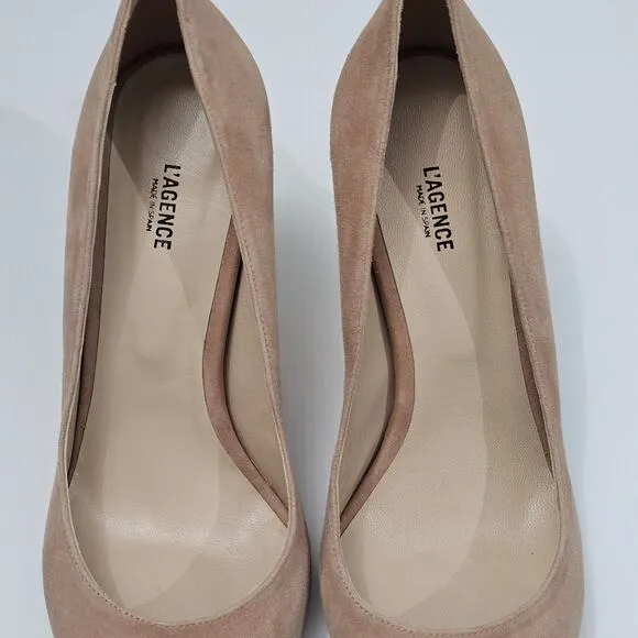 NEW L'agence Eloise Pump Stiletto Heel Mink Tan Suede EU Size 41 US 11