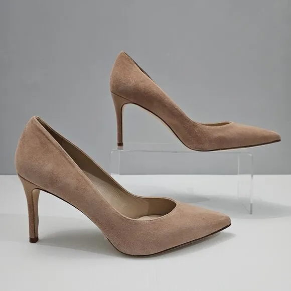 NEW L'agence Eloise Pump Stiletto Heel Mink Tan Suede EU Size 41 US 11