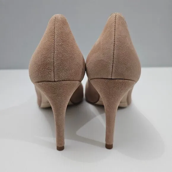NEW L'agence Eloise Pump Stiletto Heel Mink Tan Suede EU Size 41 US 11