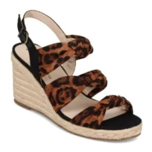 NEW Life Stride Brown Animal Print Wedge Business Casual Everyday Sandals 8