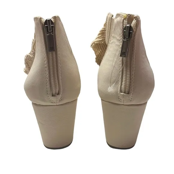 NEW Lucky Brand Kaydyn Crochet Wedge Sandals size 9.5 Beige