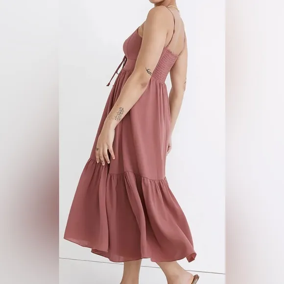 NEW Madewell Ruched Keyhole Tiered Midi Dress!!!
